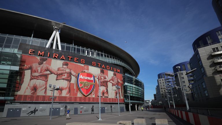 A general view outside the Emirates Stadium before the UEFA Europa League quarter final, first leg between Arsenal and CSKA Moscow on April 5, 2018