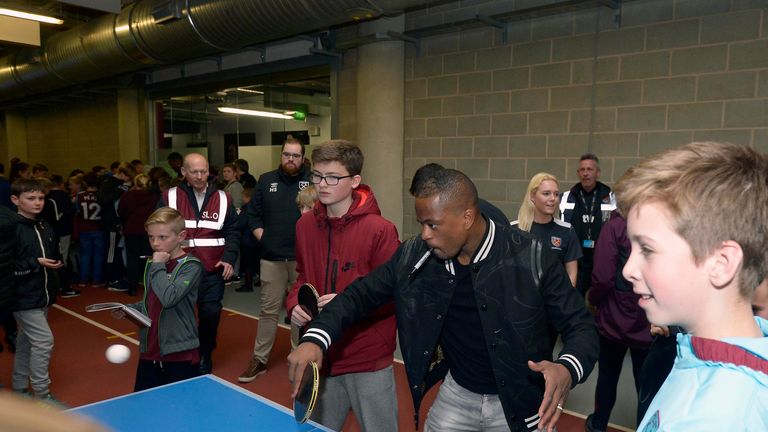 LONDON, ENGLAND - April 03: West Ham United Fun day and Open training session at London Stadium on April 3rd, 2018 in London, England. (Photo by James Griffiths/West Ham United via Getty Images)