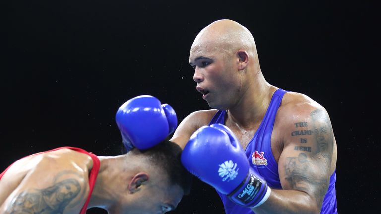 during Boxing on day six of the Gold Coast 2018 Commonwealth Games at Oxenford Studios on April 10, 2018 on the Gold Coast, Australia.