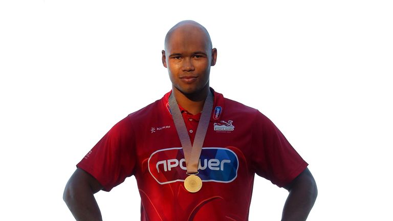 Frazer Clarke of England poses on day 11 of the Gold Coast 2018 Commonwealth Games at Gold Coast 