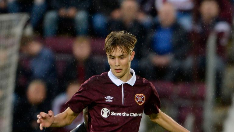 Harry Cochrane in action for Hearts