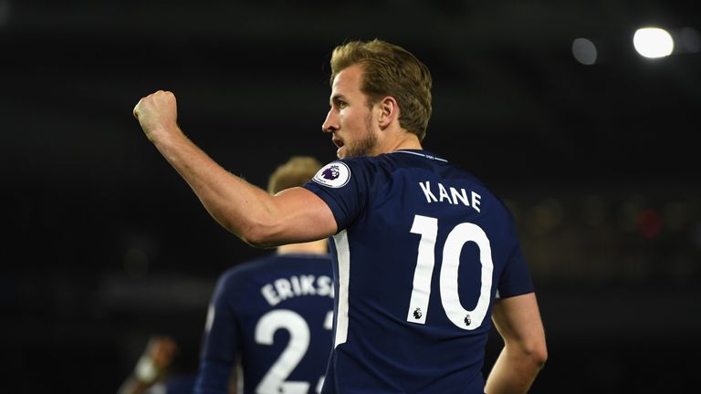  during the Premier League match between Brighton and Hove Albion and Tottenham Hotspur at Amex Stadium on April 17, 2018 in Brighton, England.