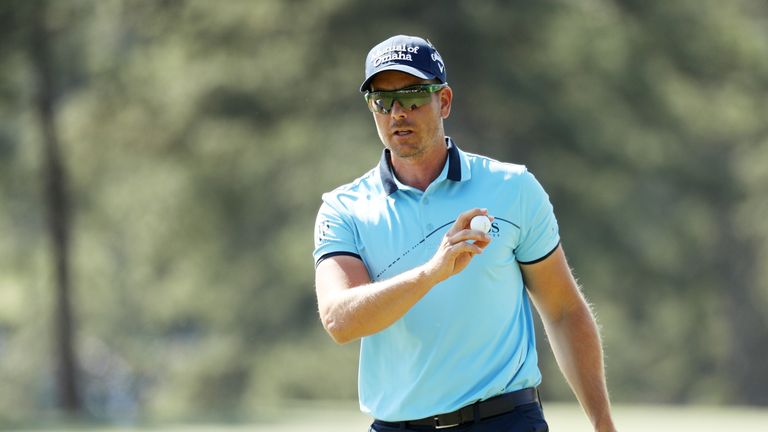 Henrik Stenson during the first round of the 2018 Masters Tournament at Augusta National Golf Club