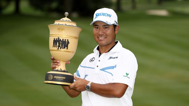 Hideki Matsuyama during the final round of the World Golf Championships - Bridgestone Invitational at Firestone Country Club South Course on August 6, 2017 in Akron, Ohio.
