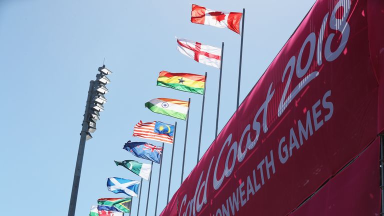 GOLD COAST, AUSTRALIA - APRIL 08: General view during Hockey on day four of the Gold Coast 2018 Commonwealth Games at Gold Coast Hockey Centre on April 8, 2018 on the Gold Coast, Australia