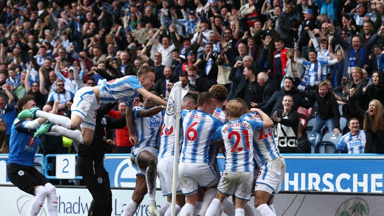  during the Premier League match between Huddersfield Town and Watford at John Smith's Stadium on April 14, 2018 in Huddersfield, England.