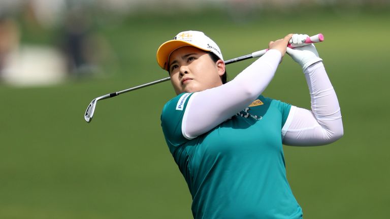 during the final round of the 2018 ANA Inspiration on the Dinah Shore Tournament Course at the Mission Hills CC on April 1, 2018 in Rancho Mirage, California.