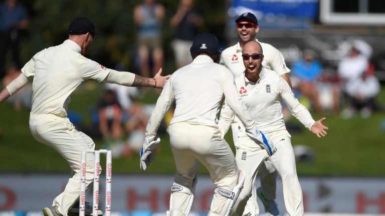 during day five of the Second Test Match between the New Zealand Black Caps and England at Hagley Oval on April 3, 2018 in Christchurch, New Zealand.