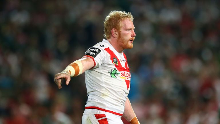 during the round five NRL match between the St George Illawarra Dragons and the South Sydney Rabbitohs at UOW Jubilee Oval on April 6, 2018 in Sydney, Australia.