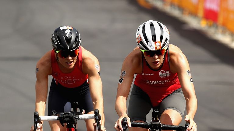 Jessica Learmonth during the Women's Triathlon at the Gold Coast 2018 Commonwealth Games April 5, 2018 on the Gold Coast, Australia.