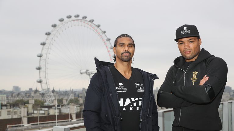 during the Hayemaker Ringstar Fight Night  Weigh In at the Park Plaza Westminster on October 19, 2017 in London, England. The Hayemaker Ringstar Fight Night is taking place at the Indigo, The 02 on Friday 20th October, 2017