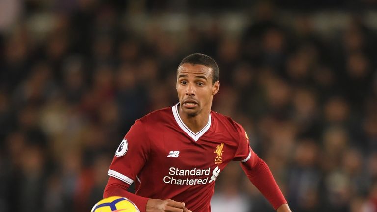 Joel Matip in action during the Premier League match between Swansea City and Liverpool at Liberty Stadium on January 22, 2018