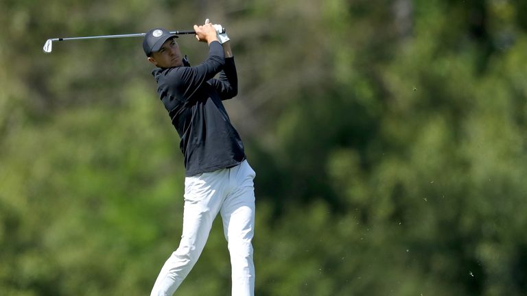 Jordan Spieth during the final round of the 2018 Masters Tournament at Augusta National Golf Club on April 8, 2018 in Augusta, Georgia.