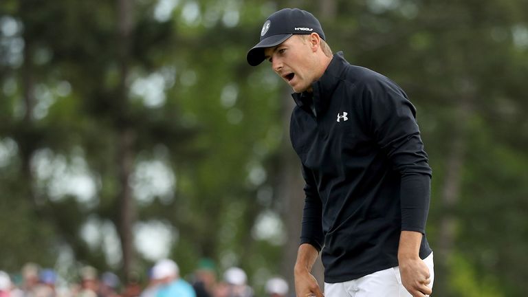 during the final round of the 2018 Masters Tournament at Augusta National Golf Club on April 8, 2018 in Augusta, Georgia.