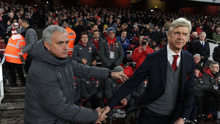 during the Premier League match between Arsenal and Manchester United at Emirates Stadium on December 2, 2017 in London, England.