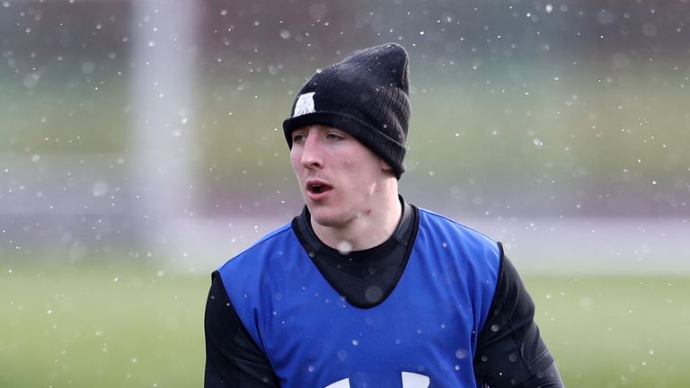 CARDIFF, WALES - FEBRUARY 06: Josh Adams of Wales runs with the ball during the Wales Training and Press Conference at Vale of Glamorgan on February 6, 2018 in Cardiff, Wales. (Photo by Catherine Ivill/Getty Images) 