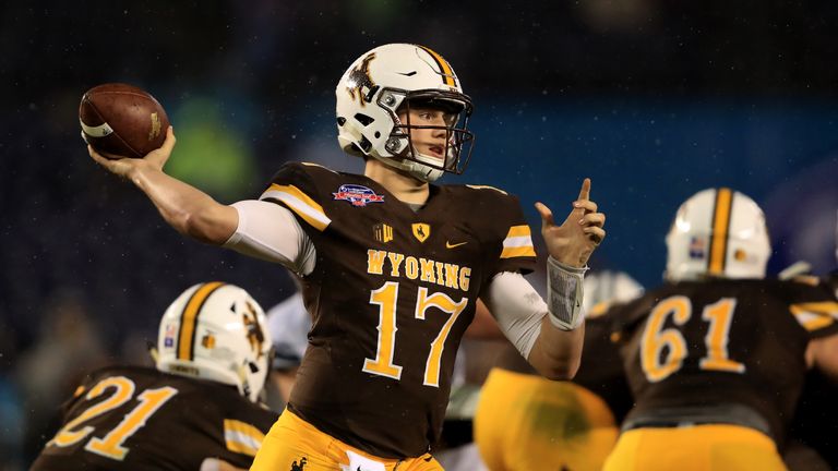 Josh Allen during the first half of a game on December 21, 2016 in San Diego, California.