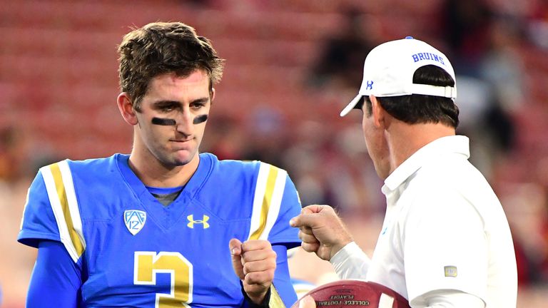 Josh Rosen at Los Angeles Memorial Coliseum on November 18, 2017 in Los Angeles, California.