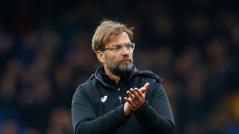 Jurgen Klopp during the Premier League match between Everton and Liverpool at Goodison Park on April 7, 2018