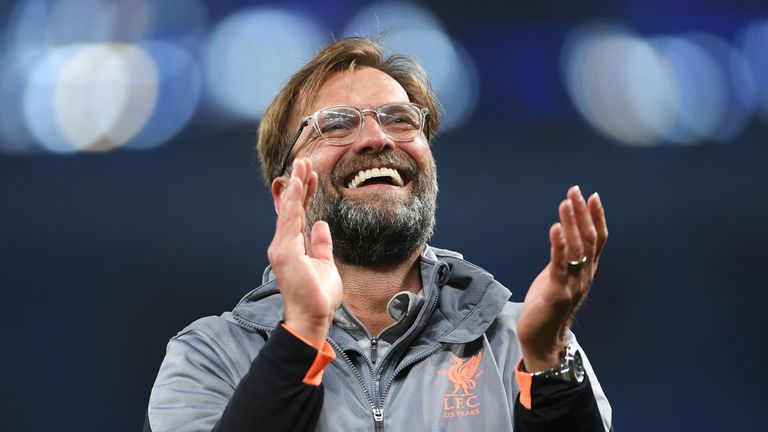Jurgen Klopp during the UEFA Champions League Quarter Final Second Leg match between Manchester City and Liverpool at Etihad Stadium on April 10, 2018 in Manchester, England.