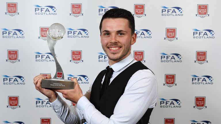 St Mirren's Lewis Morgan wins the PFA Scotland Championship Player of the Year Award.