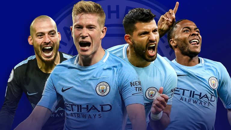 Manchester City stars celebrating