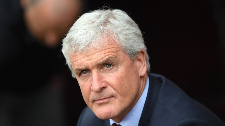 Mark Hughes during the Premier League match between Southampton and Bournemouth at St Mary&#39;s Stadium on April 28, 2018