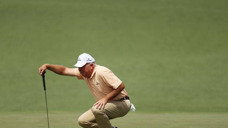 Mark O'Meara during the second round of the 2018 Masters Tournament at Augusta National Golf Club