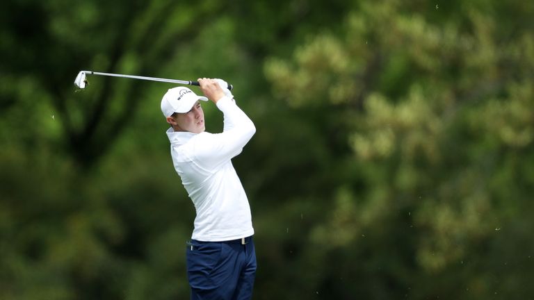 Matt Fitzpatrick during the final round of the 2018 Masters Tournament at Augusta National Golf Club