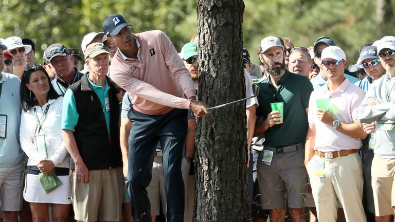 Matt Kuchar during the second round of the 2018 Masters Tournament at Augusta National Golf Club