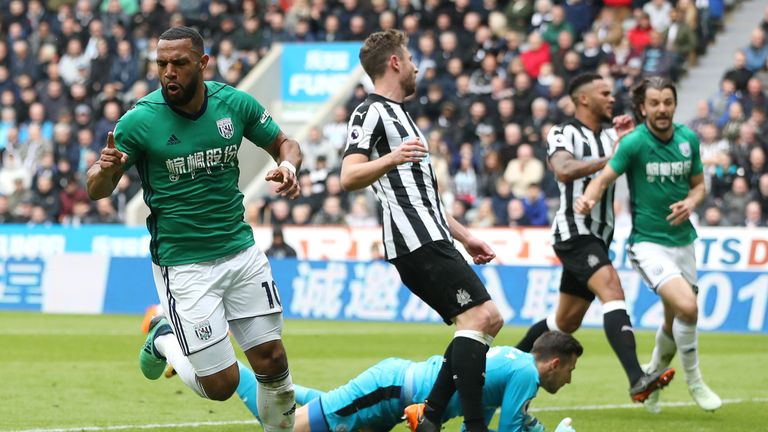 Matt Phillips wheels away from goal after scoring the opening goal of the game St. James Park