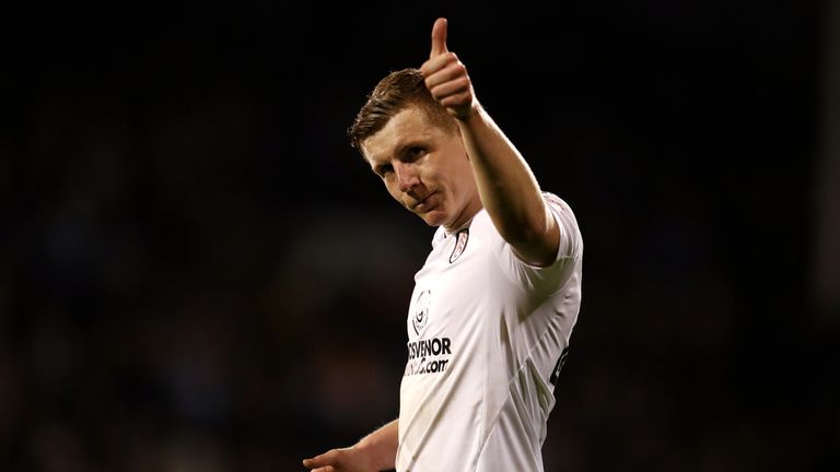  during the Sky Bet Championship match between Fulham and Leeds United at Craven Cottage on April 3, 2018 in London, England.