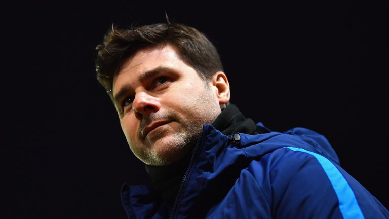 Mauricio Pochettino during The Emirates FA Cup Fourth Round match between Newport County and Tottenham Hotspur at Rodney Parade on January 27, 2018 in Newport, Wales.