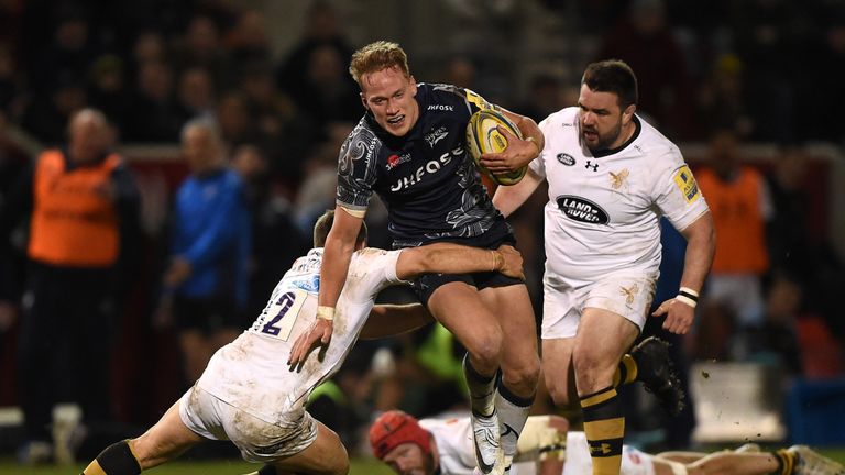 Mike Haley during the Aviva Premiership match between Sale Sharks and Wasps at AJ Bell Stadium on April 6, 2018 in Salford, England.