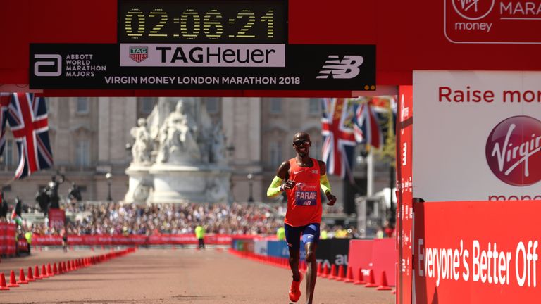 Mo Farah, London Marathon finish