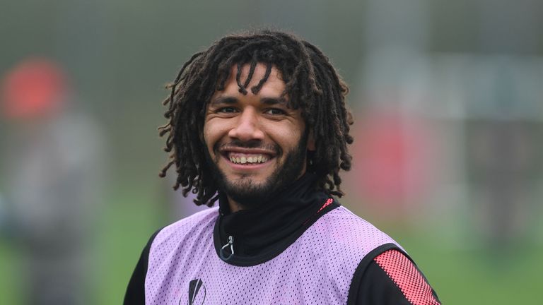 Mohamed Elneny at Emirates Stadium on April 11, 2018 in London, England.