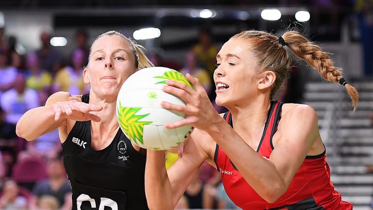 during Netball on day seven of the Gold Coast 2018 Commonwealth Games at Gold Coast Convention Centre on April 11, 2018 on the Gold Coast, Australia.