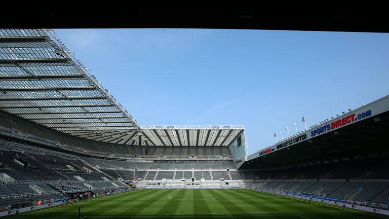 General view inside St James' Park prior to the Premier League match between Newcastle United and Arsenal on April 15, 2018