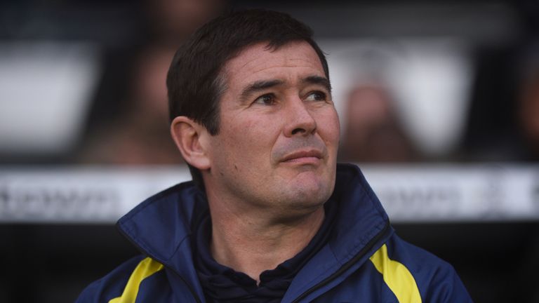 DERBY, ENGLAND - DECEMBER 02: Nigel Clough manager of Burton Albion looks on during the Sky Bet Championship match between Derby County and Burton Albion at iPro Stadium on December 2, 2017 in Derby, England. (Photo by Nathan Stirk/Getty Images)
