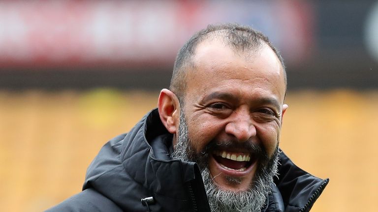 A smiling Nuno Espirito Santo after the 2-0 Sky Bet Championship victory over Birmingham City at Molineux