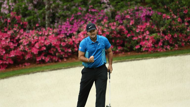 Patrick Reed on the 13th hole during the third round of the 2018 Masters Tournament at Augusta National Golf Club