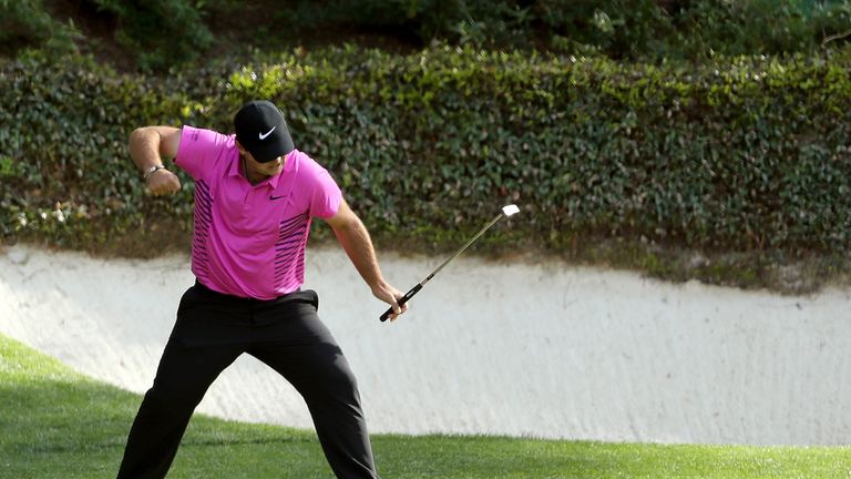 Patrick Reed during the final round of the 2018 Masters Tournament at Augusta National Golf Club