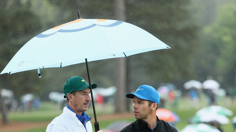 Paul Casey during the third round of the 2018 Masters Tournament at Augusta National Golf Club