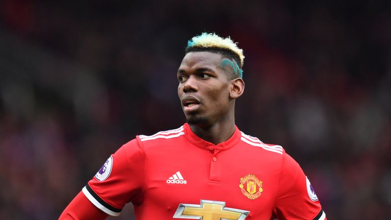 Manchester United&#39;s Paul Pogba during the Premier League match at Old Trafford, Manchester                                                                                                                                                                                                                                                                                                                                                                                                                    