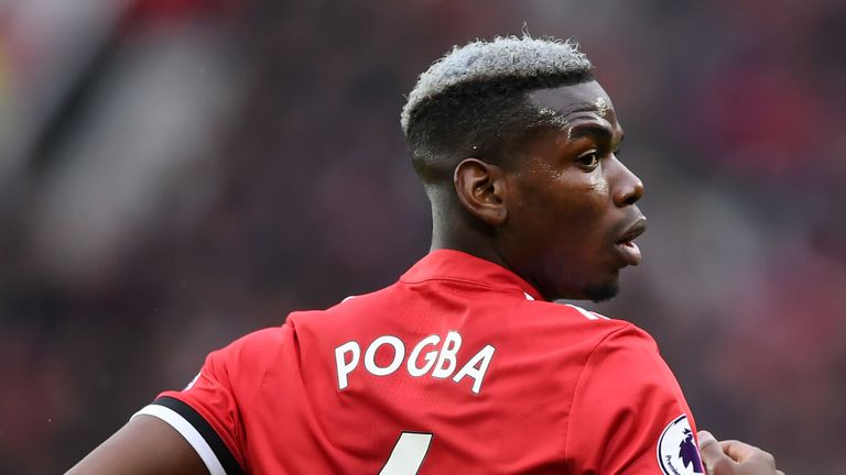 Paul Pogba in action during the Premier League match between Manchester United and West Bromwich Albion at Old Trafford