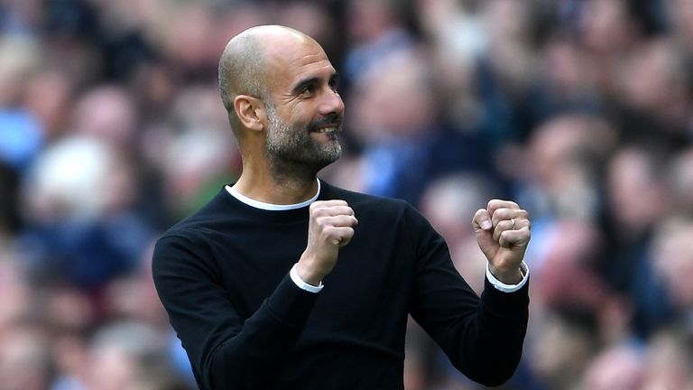  during the Premier League match between Manchester City and Swansea City at Etihad Stadium on April 22, 2018 in Manchester, England.