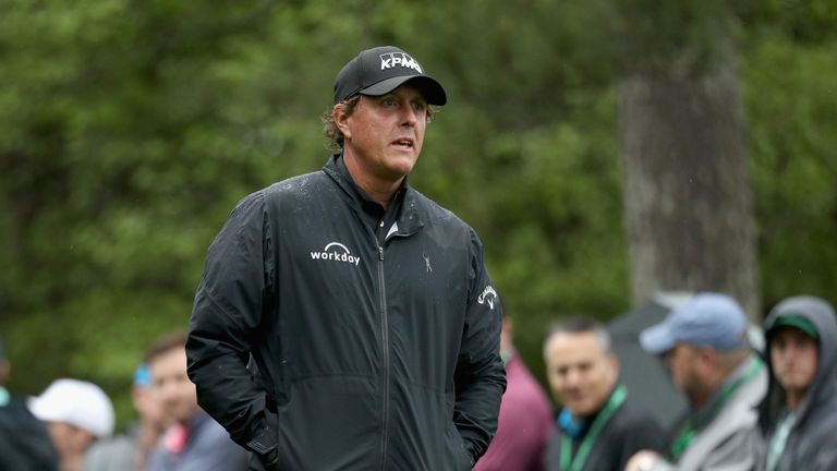 Phil Mickelson during the third round of the 2018 Masters Tournament at Augusta National Golf Club