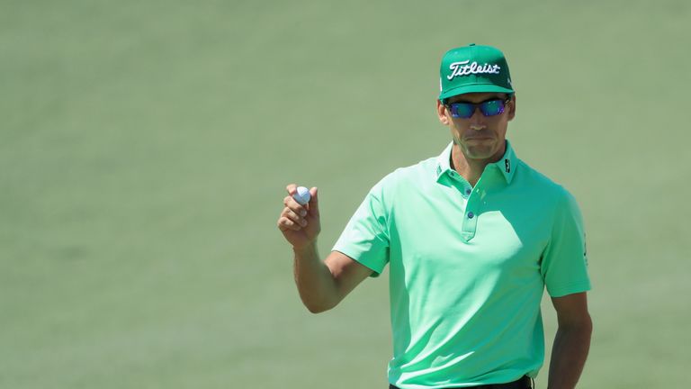Rafa Cabrera Bello during the first round of the 2018 Masters Tournament at Augusta National Golf Club