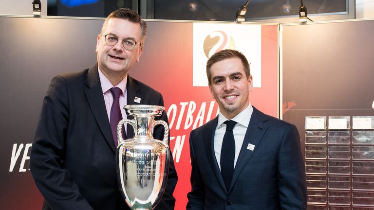 DFB president Reinhard Grindel and Philipp Lahm submitted Germany’s bid 