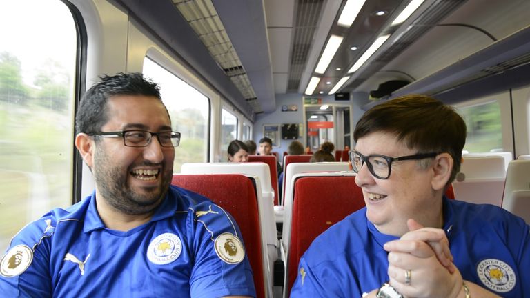 Rishi and Kate from Foxes Pride, Leicester City LGBT supporters group, Fans for Diversity campaign